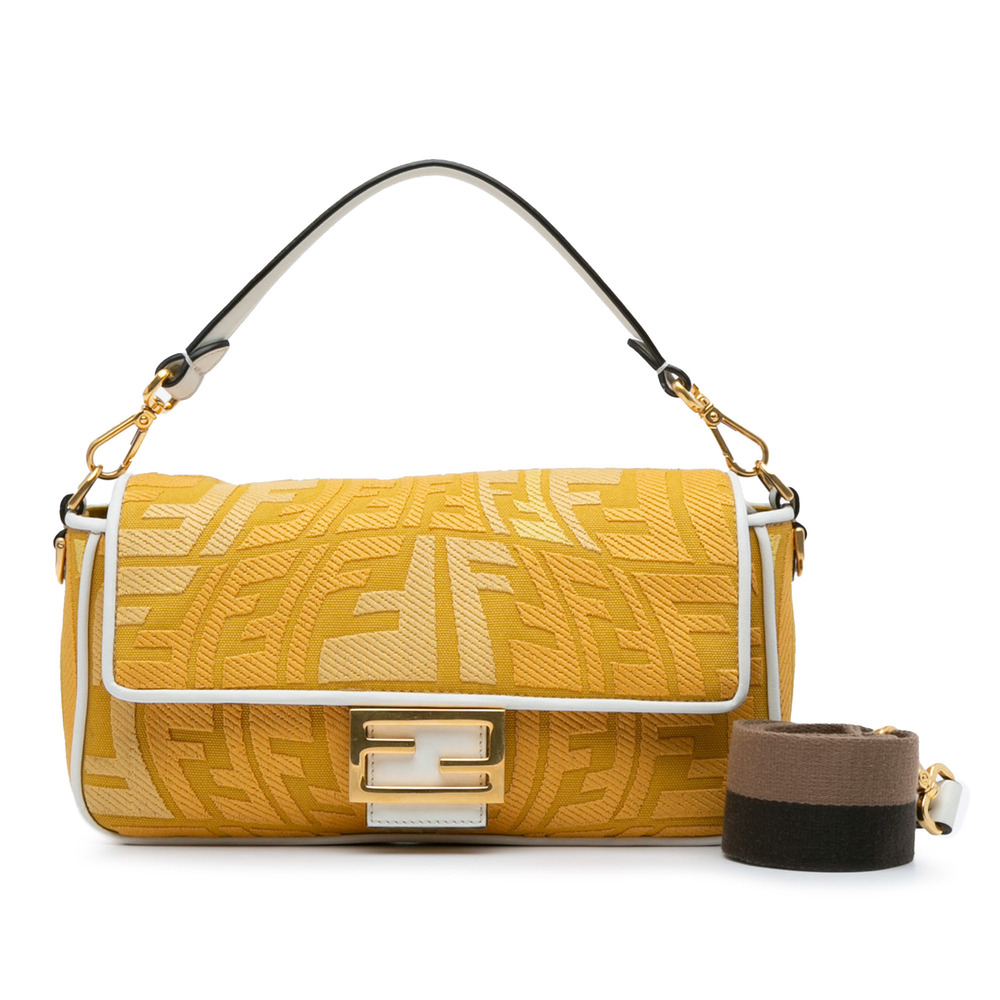 Pre-Loved Fendi Sarah Coleman FF Canvas Fisheye  Baguette Satchel - Picture 9 of 9